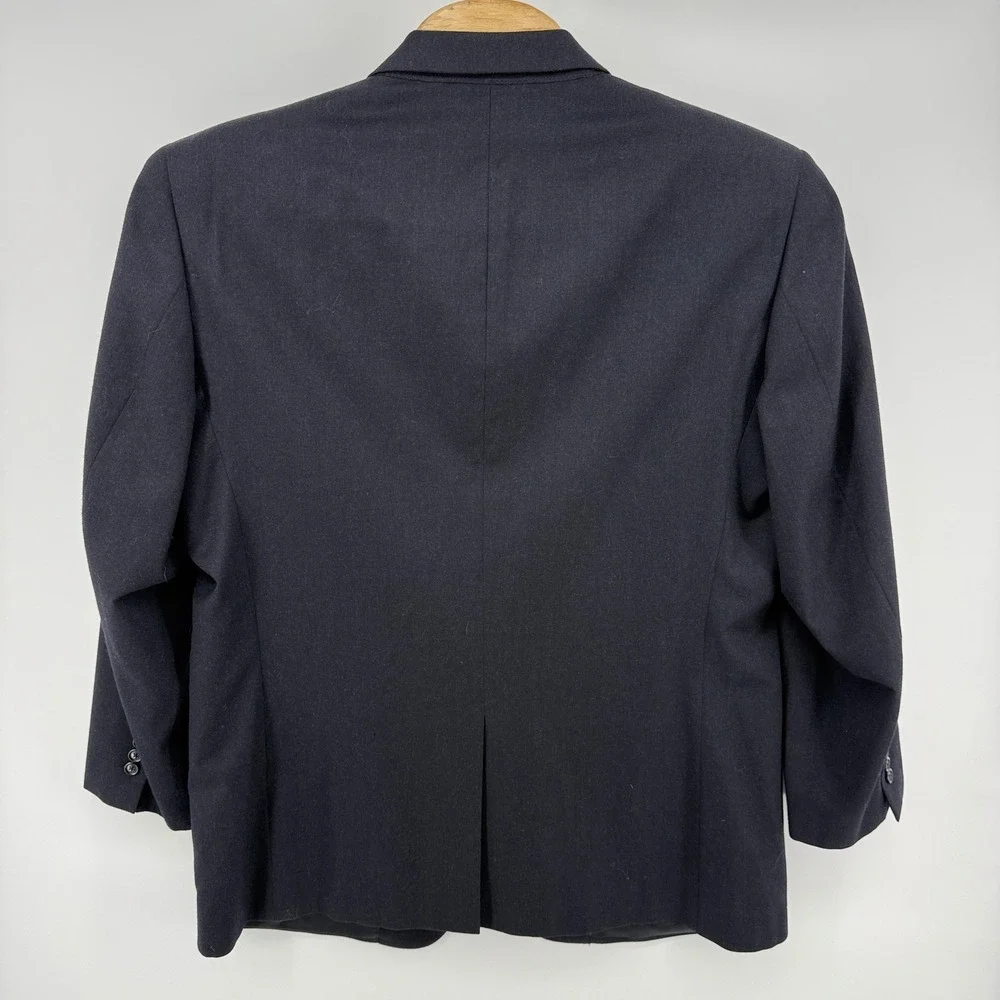Jos A Bank Mens Blazer 48L Black Wool Cashmere Business Sport‎ Coat *READ